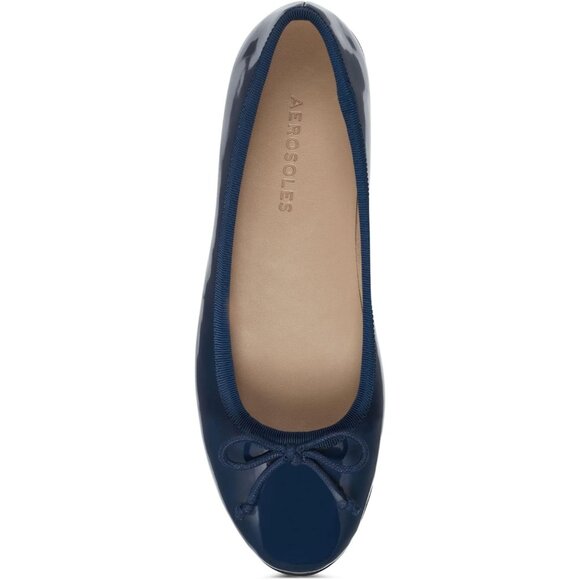 Aerosoles Women Blk Pat Pu Synthetic Polyurethane Closed Slip On Ballet Flat - Picture 5 of 10